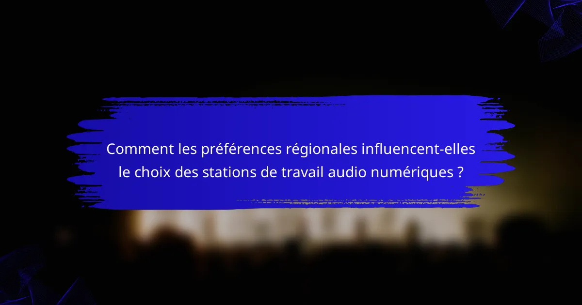 Comment les préférences régionales influencent-elles le choix des stations de travail audio numériques ?