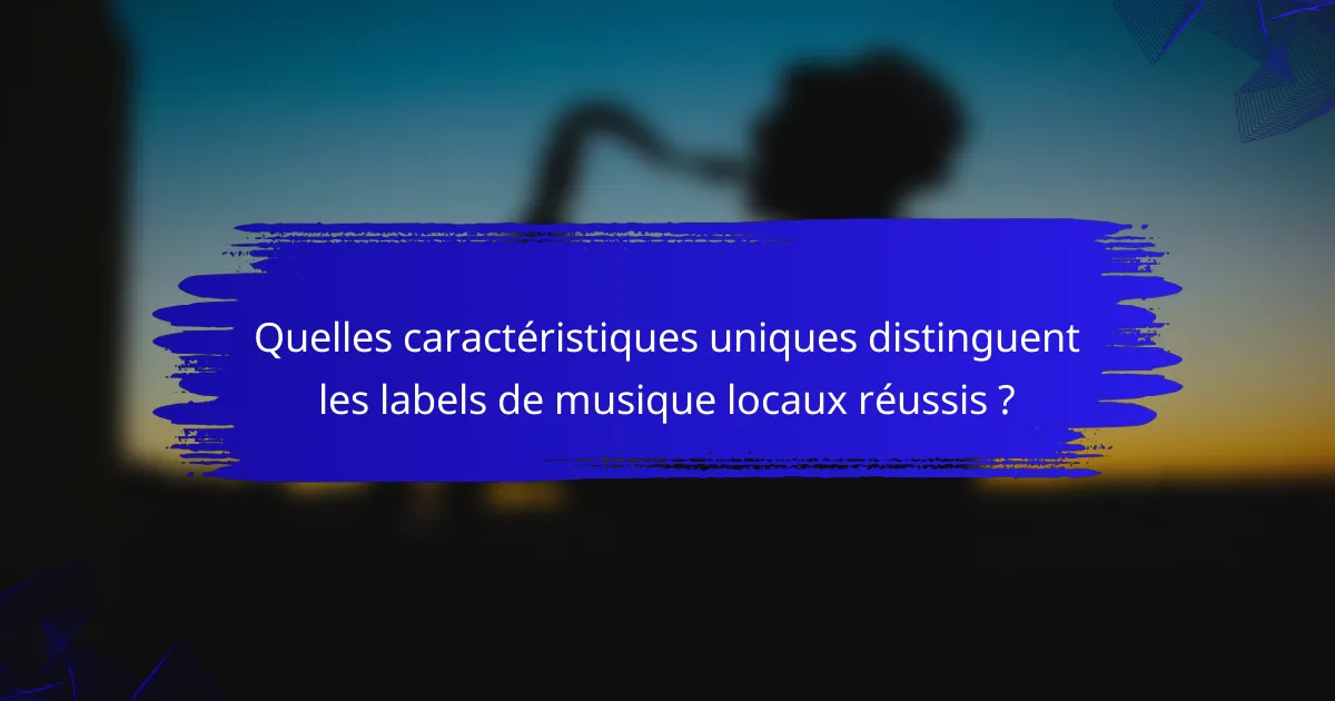 Quelles caractéristiques uniques distinguent les labels de musique locaux réussis ?
